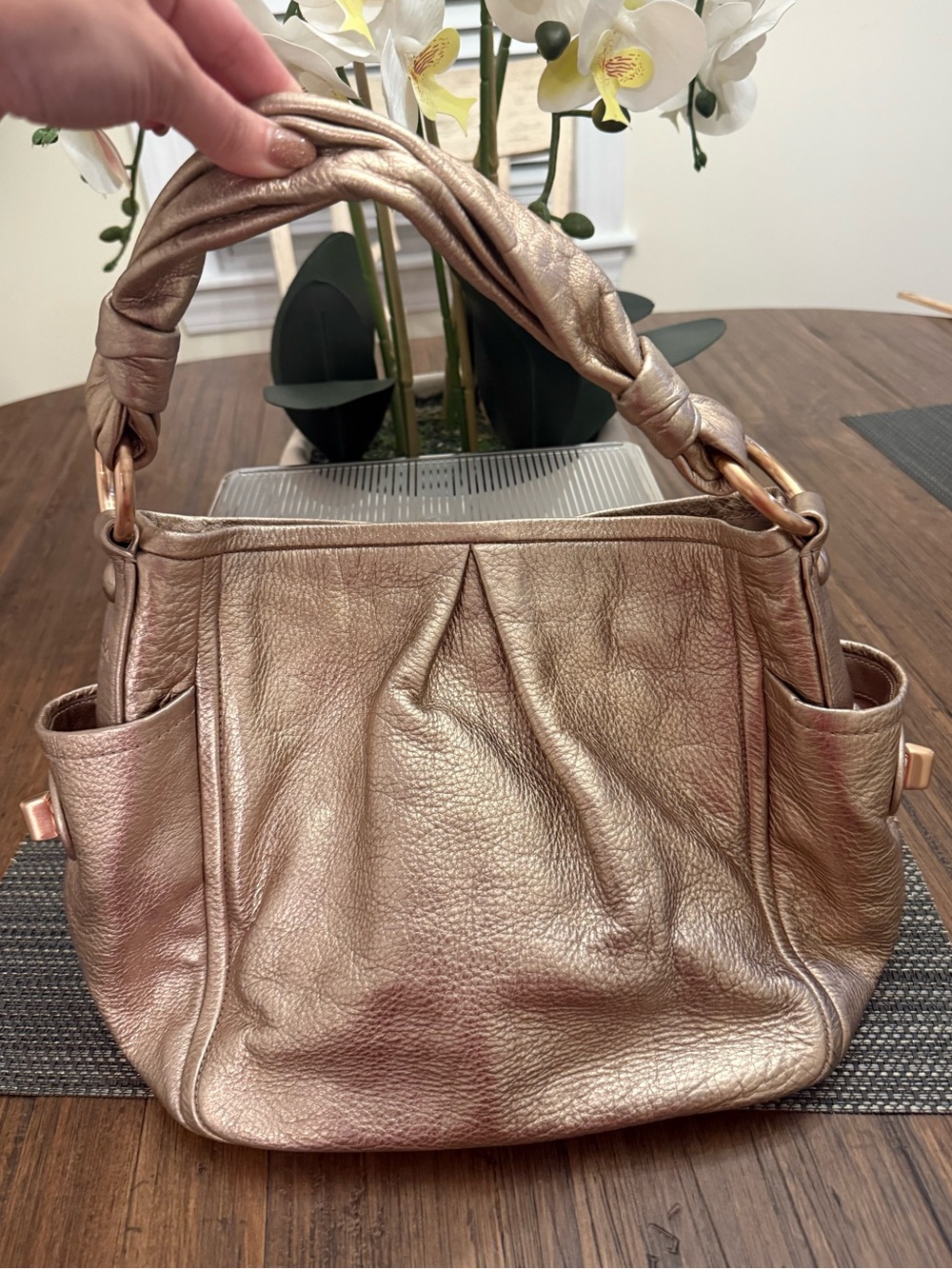 Coach Vintage Gold Metallic Leather Satchel
Gold Hardware